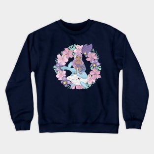 Mermaid dolphin floral ring Crewneck Sweatshirt